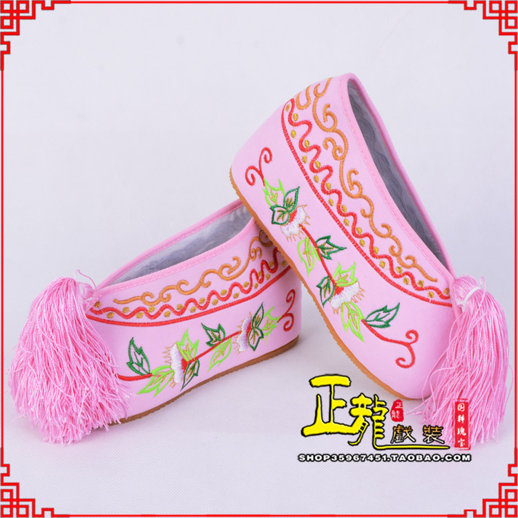 贵阳花旦鞋女绣花彩鞋 舒适款草花内高彩鞋